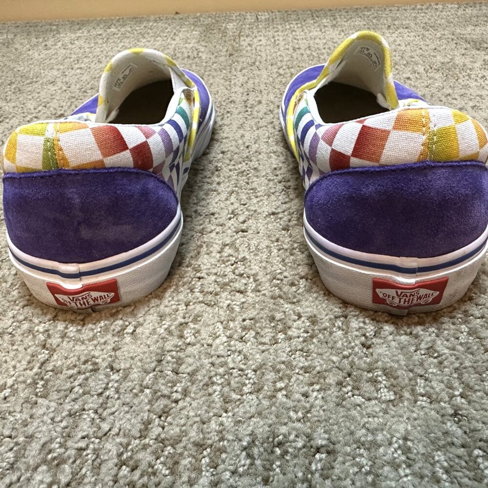 Vans - Purple Suede and Multi-Colored Checkerboard Slip On - Men's Size 11 - Picture 11 of 11